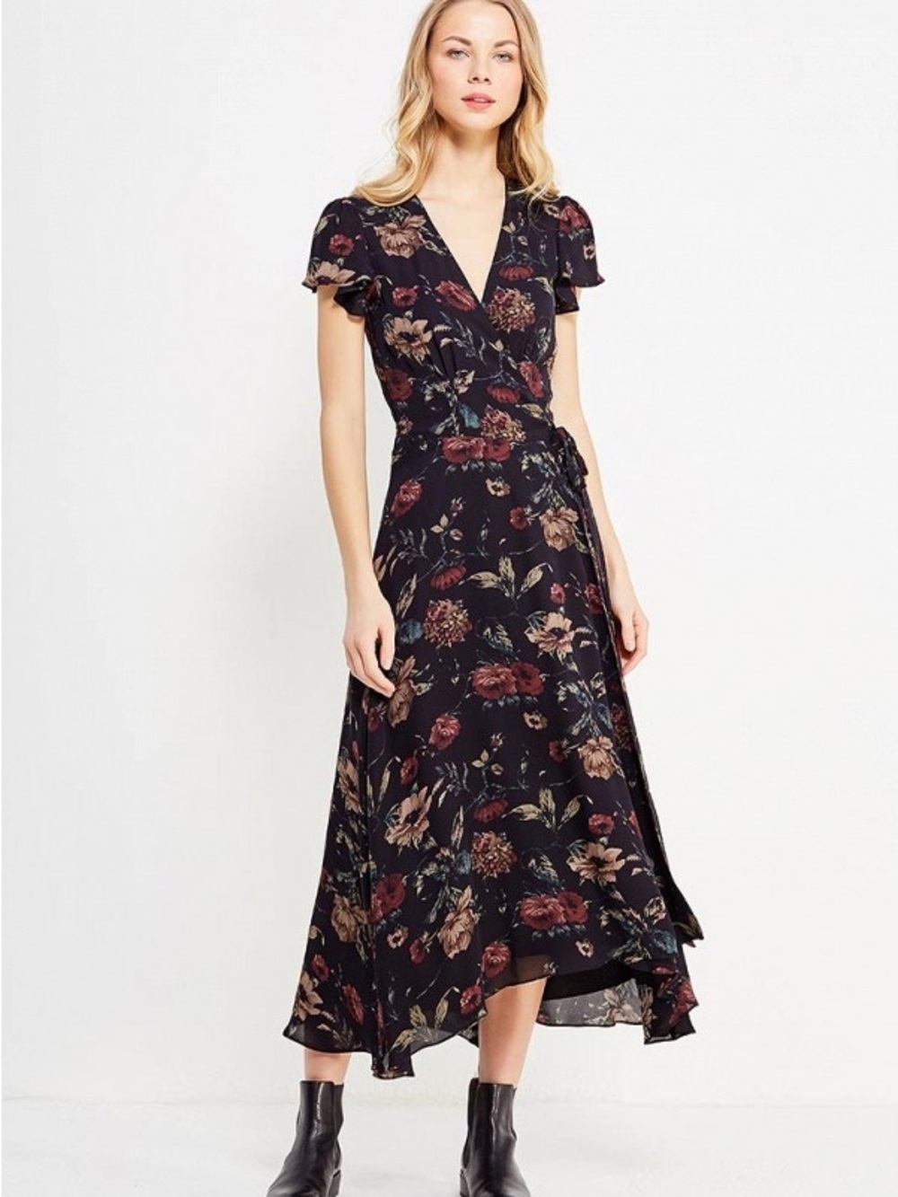 Polo by Ralph Lauren Black Floral V-Neck Maxi Dress - Picture 2 of 7